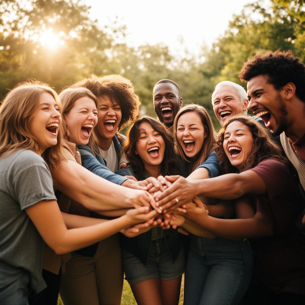 The Joymaker community laughing together